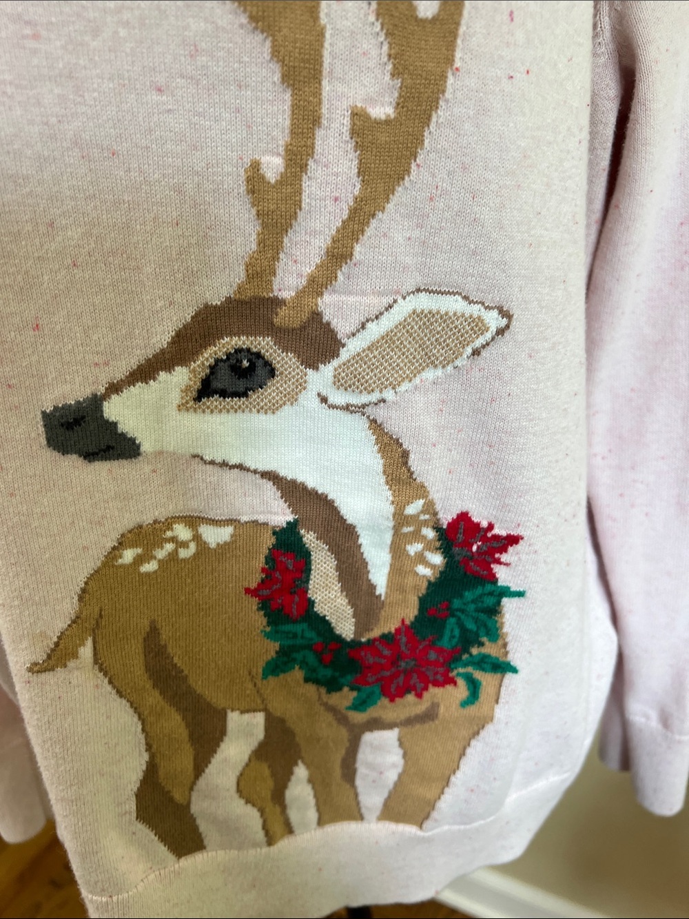 Lands' End long Sleeve Cotton pullover sweater top Pink Large Like New - Picture 8 of 9